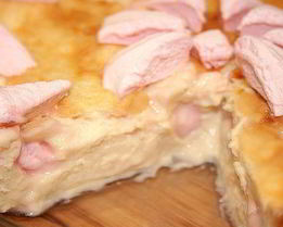 Абрикосово-зефирная творожная запеканка