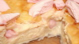 Абрикосово-зефирная творожная запеканка