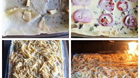 блинная запеканка с грибами