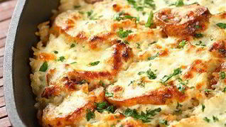 Картофельная запеканка с мясом и грибами