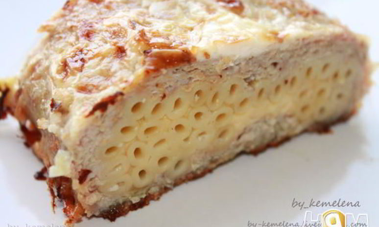 Рецепт мясной запеканки с макаронами соты
