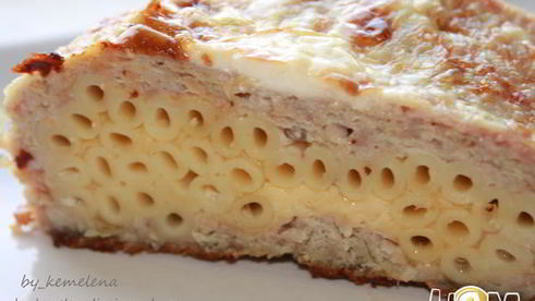 мясная запеканка с макаронами соты