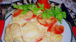 Овощная запеканка под сырным соусом