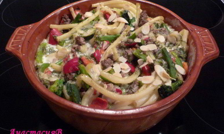 Рецепт пестрой запеканки с маккарони