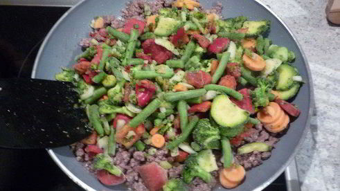 пестрая запеканка с маккарони