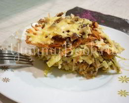 Похрустывающая запеканка из капусты с грецким орехом