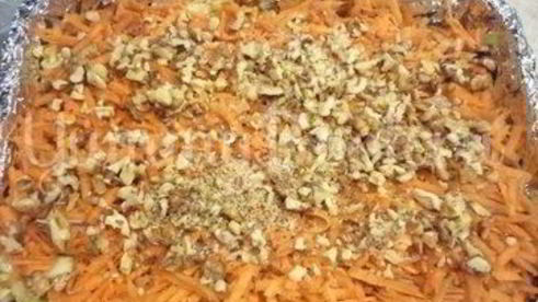 похрустывающая запеканка из капусты с грецким орехом