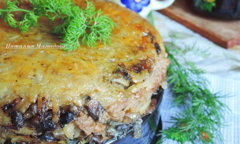 Рецепт постной картофельной запеканки с грибами