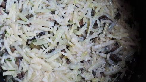 постная картофельная запеканка с грибами