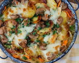 Рыбная запеканка с шампиньонами