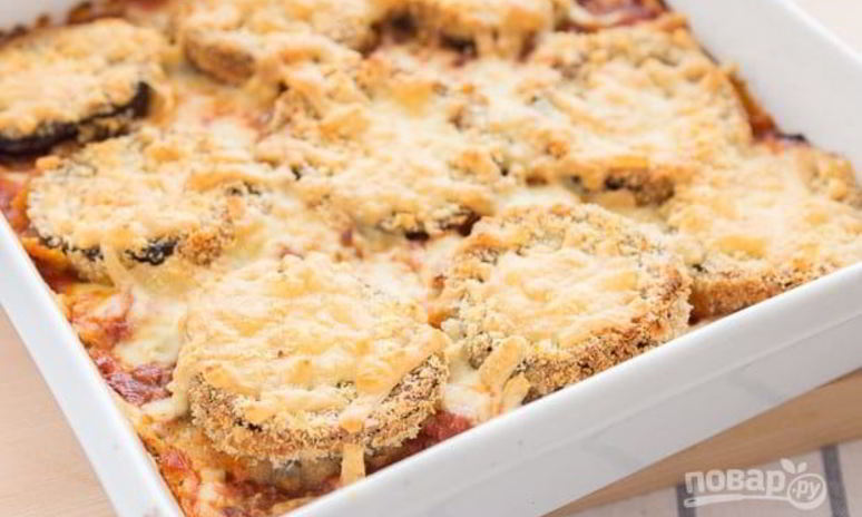 Рецепт запеканки из баклажанов с сыром и фаршем