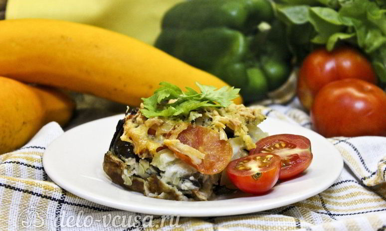 Рецепт запеканки из кабачков и баклажанов