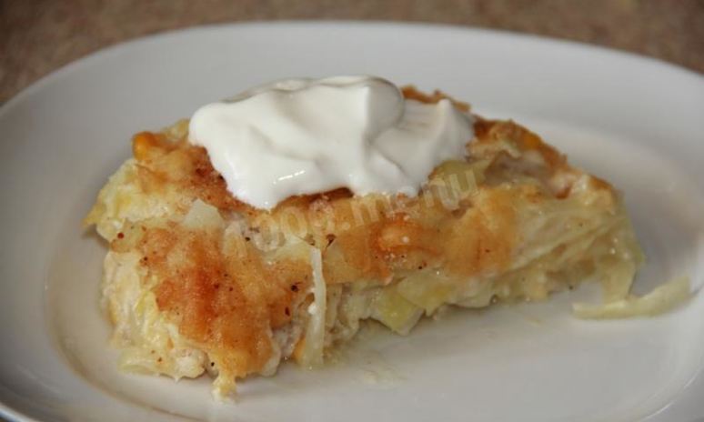 Рецепт запеканки из капусты с кукурузой и сыром весенняя