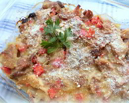 Запеканка из курицы под белым соусом