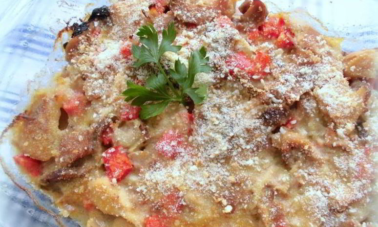 Рецепт запеканки из курицы под белым соусом