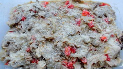 запеканка из курицы под белым соусом