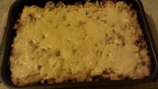 Запеканка из макарон с курицей