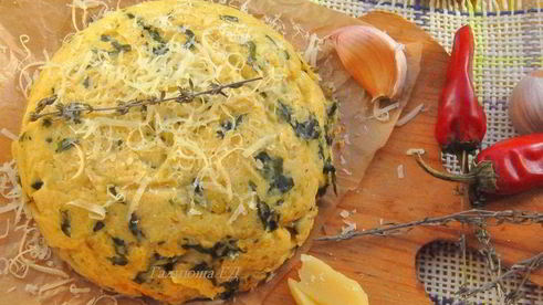 запеканка из нута со шпинатом