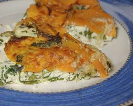 Запеканка из рикотты со сладким картофелем и шалфеем