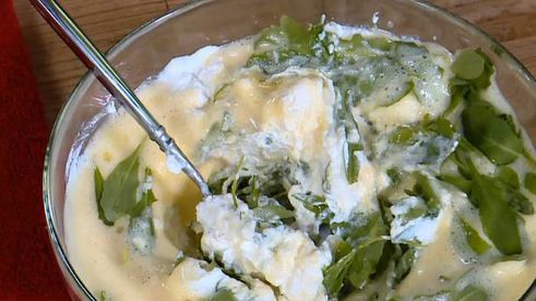 запеканка из рикотты со сладким картофелем и шалфеем