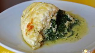 Запеканка из рыбы и шпината