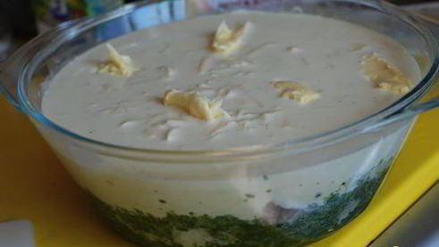 запеканка из рыбы и шпината