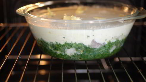 запеканка из рыбы и шпината