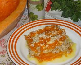 Запеканка из тыквы с фаршем