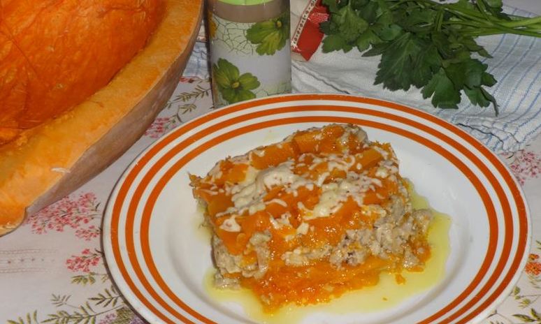 Рецепт запеканки из тыквы с фаршем