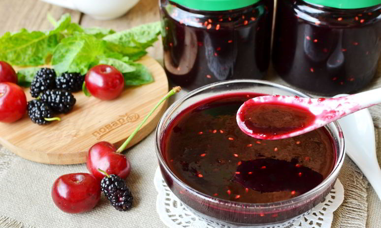 Рецепт джема из вишни и шелковицы