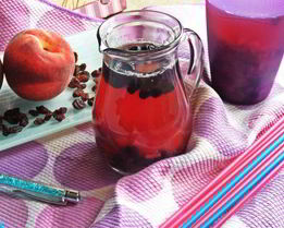 Компот из ревеня, черноплодки и изюма