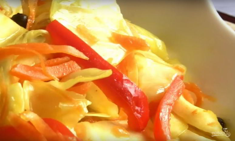 Рецепт капусты, маринованной с перцем и куркумой