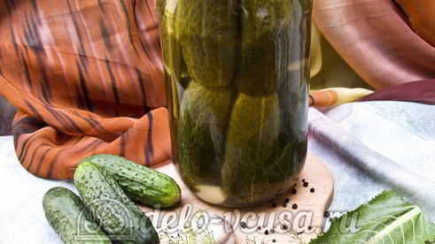 хрустящие маринованные огурцы в банке