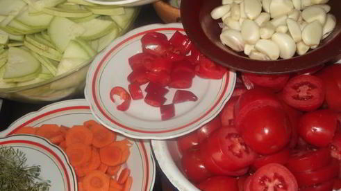 маринованные овощи краски лета
