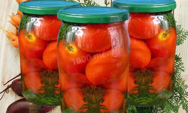 Рецепт маринованных помидоров на зиму с морковной ботвой