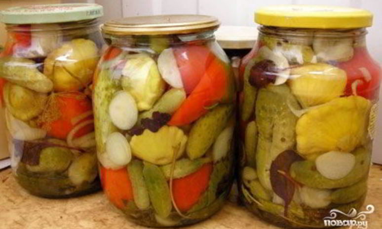 Рецепт огурцов с патиссонами маринованные