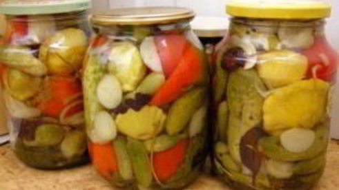 огурцы с патиссонами маринованные