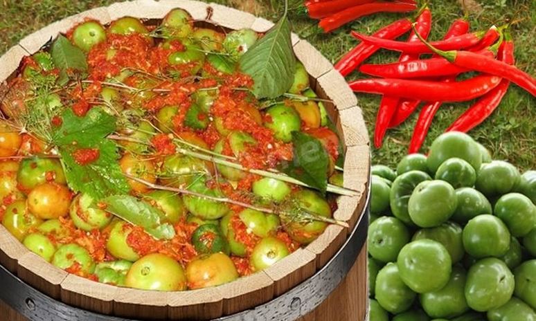 Рецепт зеленых помидоров в бочке