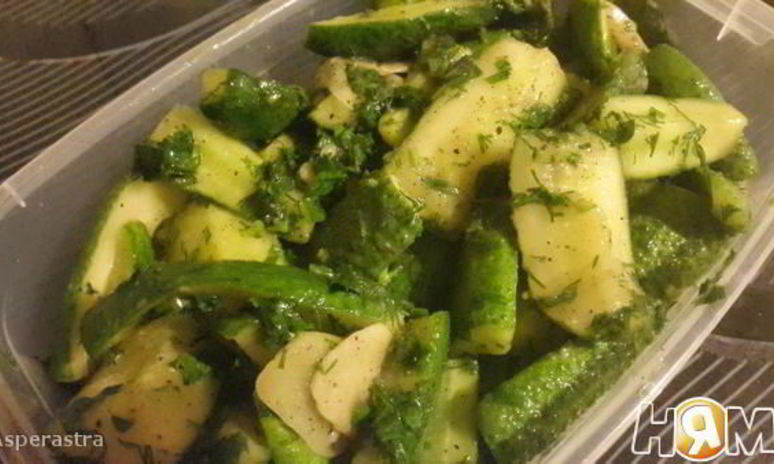 Рецепт малосольных огурцов с горчицей в пакете