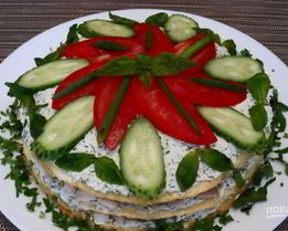 Белковый торт с куриной грудкой