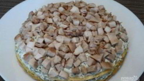 белковый торт с куриной грудкой