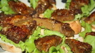 Бутерброды с глазированной печенью