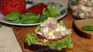 Бутерброды с печенью трески и яйцом