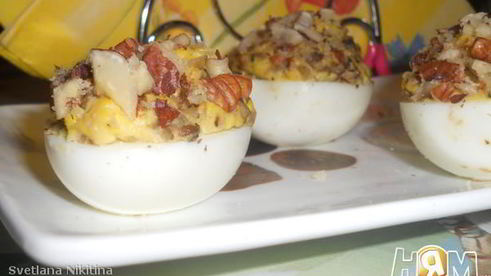 яйца фаршированные с грибами