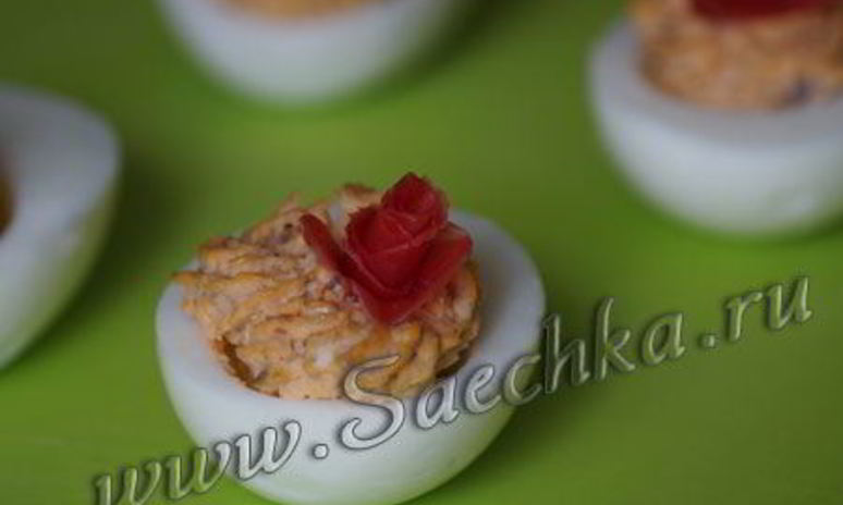 Рецепт яиц, фаршированных селедкой