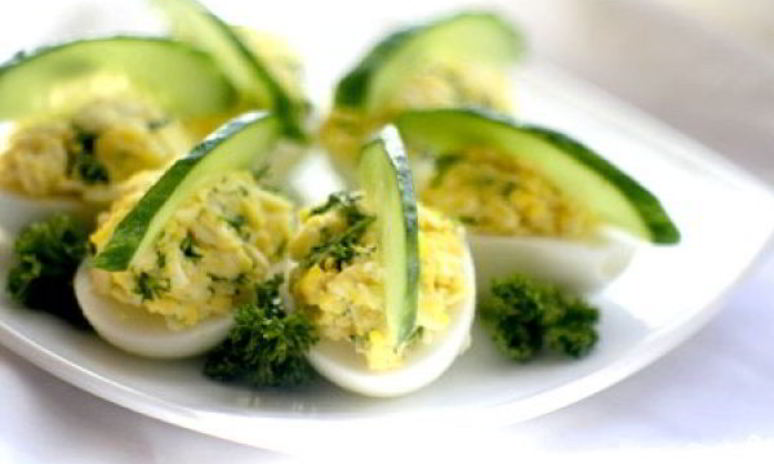 Рецепт яиц, фаршированных ветчиной