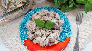 Филе индейки, маринованное в йогурте с мятой