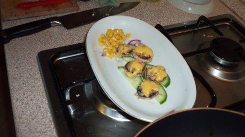 грибная закуска с морской начинкой