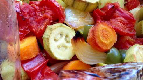 кабачковая икра, запеченная в рукаве