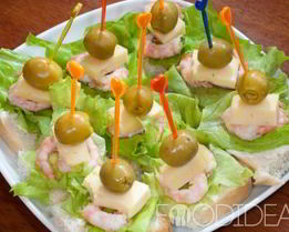 Канапе с креветками